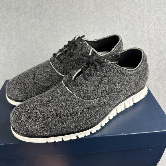 Cole Haan Other - Cole Haan Zerogrand Wing Ox Dress Shoes Mens Size 7.5M Black Wool Wingtip